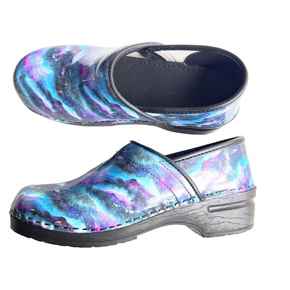 BJORK clogs shoes 38 7.5 like Dansko sanita blue purple nurse chef - Picture 2 of 7